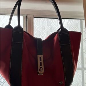 Chic Red and Black Tote Bag